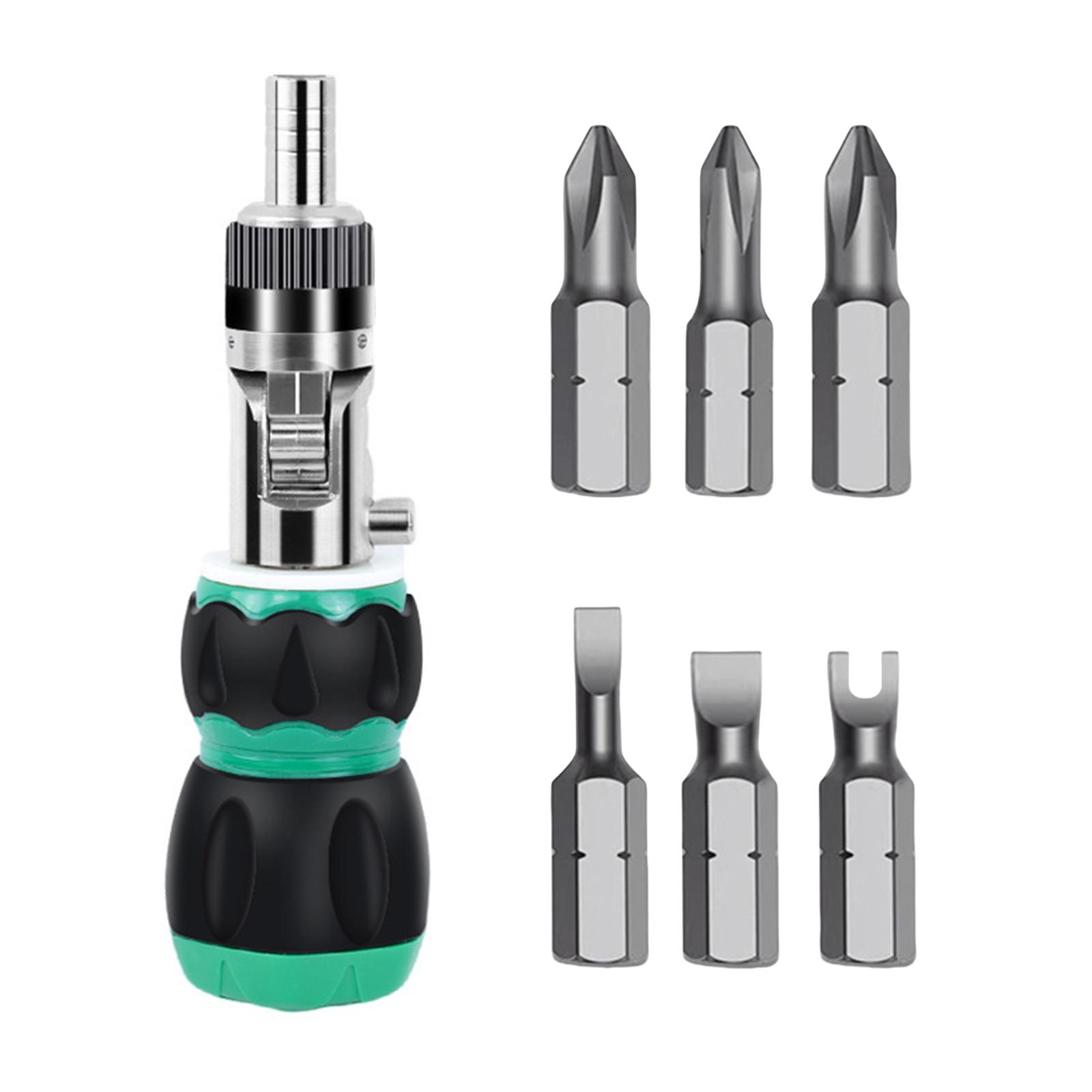 

Multiuse Ratchet Screwdriver Kits With 6 Type S2 Alloy Steel Bits For Household Maintenance and Mechanical Repair Tasks белый