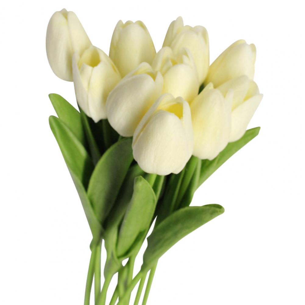 10Pcs/Set New Silicone Tulip Artificial Flower Real Touch Fake Flower Bouquet For Wedding Decoration Flowers Home Garen Decor