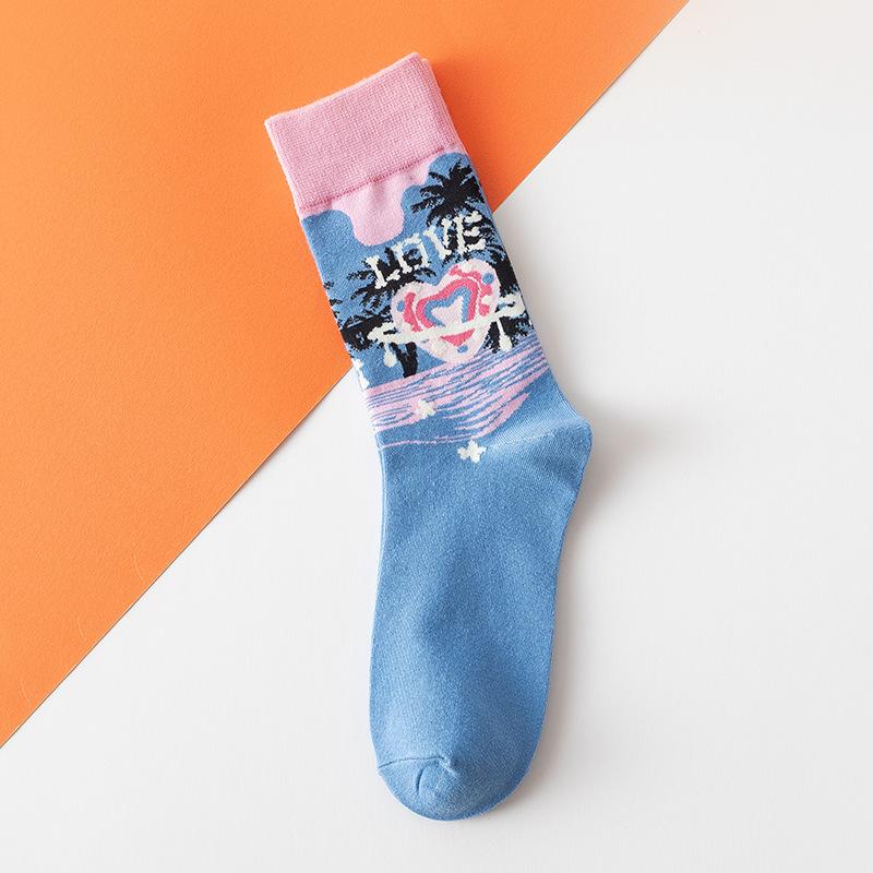 Ladies Spring and Autumn Fashion New Eyes Cartoon Valentine's Day In Tube Socks