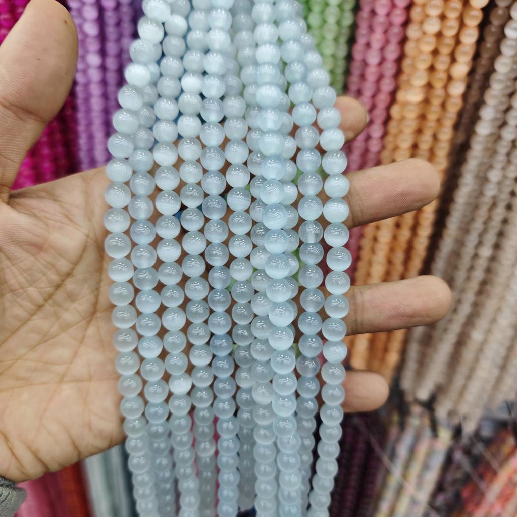 8mm Cat's Eye Stone Beads: Single, Double, Triple-Color, DIY Jewelry Round Beads