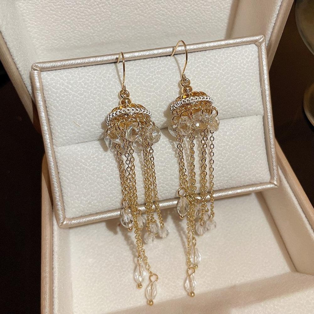 Ambience Silver Needle Flower Fringed Earrings Small Fresh Temperament Earrings Advanced Earrings Women