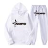 Y2K Print Hooded Fleece-Lined Unisex Sweatshirt Set Streetwear Casual Long Sleeve Tracksuit