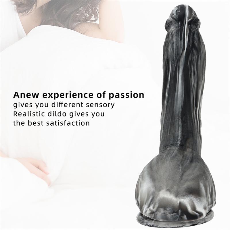Woman Masturbation Device Black Red Liquid Silicone Soft Simulation Big Dildo Dildo Backyard Anal
