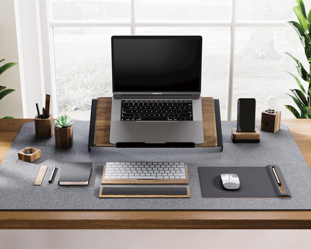 FENGE Laptop PC Tablet Fits up to Aluminum and Wood Ergonomic G03A1064D Stand, Stand, Stand, 17-inch Laptops, Construction, 30° Angle, Non-Slip,