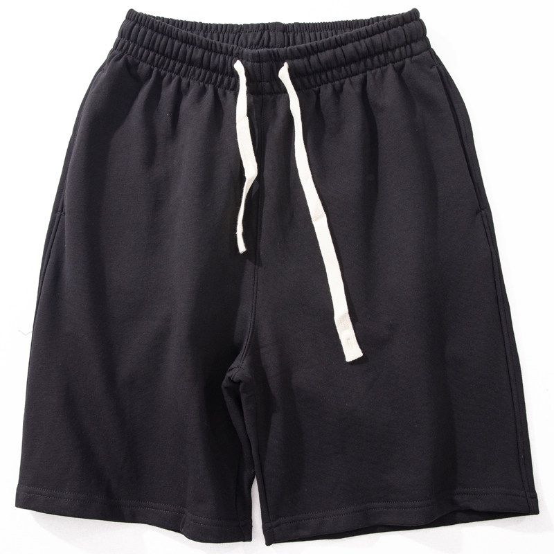 Men Pure Cotton Shorts Summer Thin Pure Cotton Breathable Sweatpants Trendy Loose Straight-leg Athleisure Cropped Pants for Men