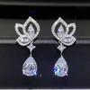 Water Drop Design Earrings, Geometric Zircon Light Luxury Jewelry, Fashionable Hot-Selling Earrings