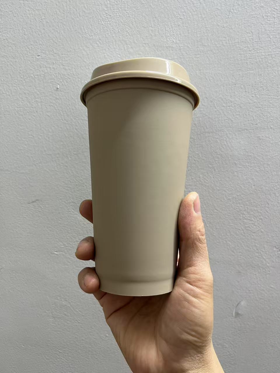 BPA free reusable 480ml 16oz plastic coffee cup travel coffee mug hot cup hot drink cup to go 401-500ml коричный