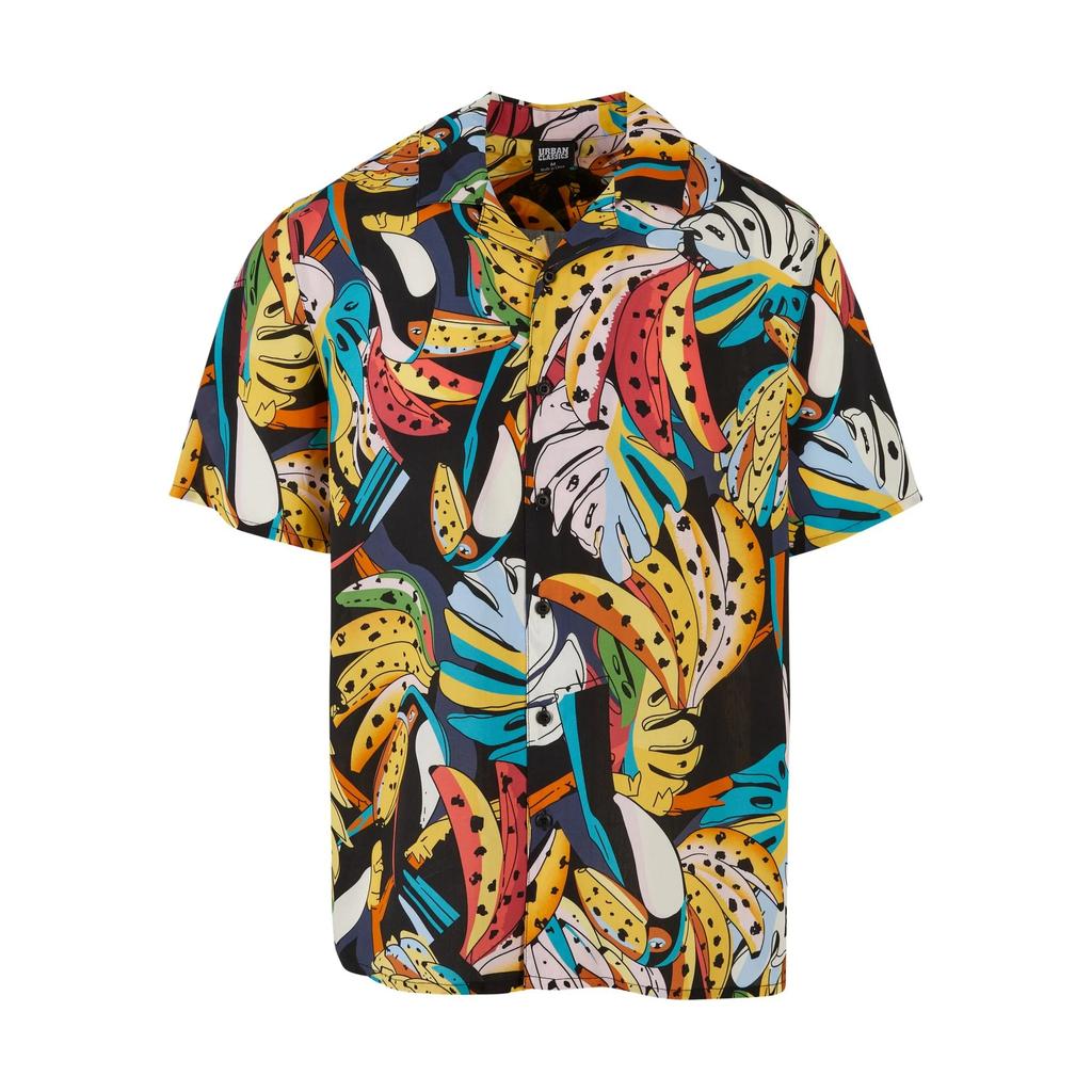 Urban Classics Mens Toucan Viscose All-Over Print Resort Shirt