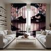 2pcs Floral Blossom Curtains   Polyester Fabric   Window Decor for Home Decor   Rod Pocket Curtains