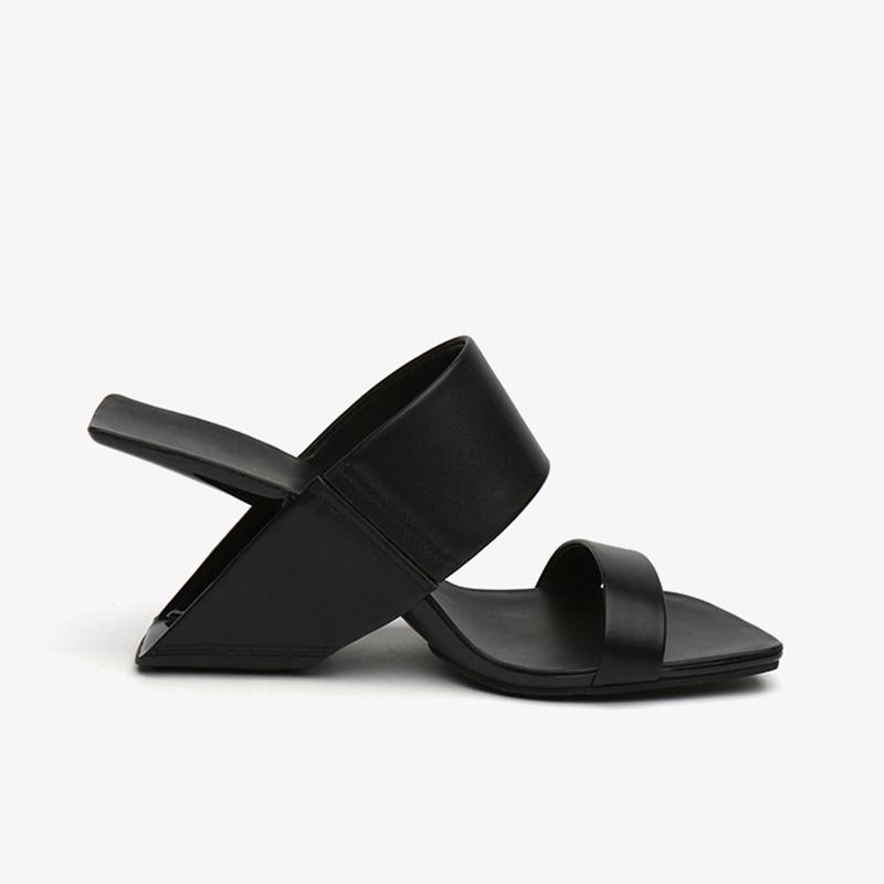 2024 New Brand Design Women Sandals Spring Summer Peep Toe Slippers Thick Heels Genuine Leather Shoes Woman Fashion Casual Pumps