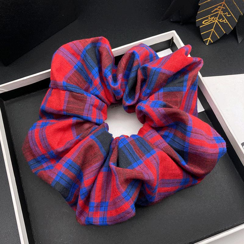 Luxury Rainbow Plaid Scrunchie: 2025 Women s Bun Hair Accessory