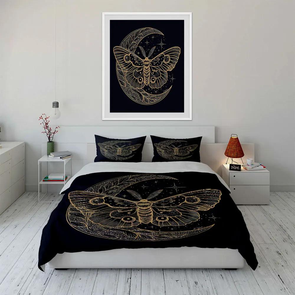 "Moon Moth Art Decor Set" Soft Comfortable Duvet Cover Bedding Set Included 1*Duvet Cover & 2*Pillowcases Gift