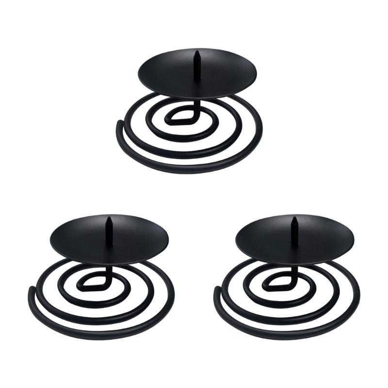 

Retro Taper Candle Holders Iron Candlestick Holders for Home Dinning Table Centerpiece Wedding Holiday Party Chrismas чорний