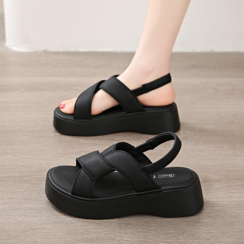 

Fashion CRLAYDK Women s Sandals Elastic Band Open Toe Shoes Comfort Platform Summer Walking Casual Outdoor Beach Dressy Slippers 40