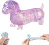 Cute Dachshund Squishy,Sparkly Squishy Sausage Dog, Ultra-Soft Mini Stress-Relieving Rainbow Touch Weiner Dog
