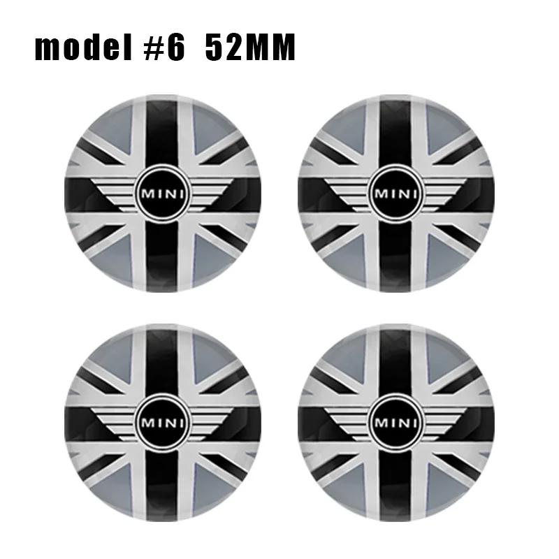 4PC 52mm Epoxy Car Styling Wheel Center Hub Caps Emblem Badge Stickers For MINI COOPER One S JCW R50 R53 F55 F56 R57 R58 R59 R60
