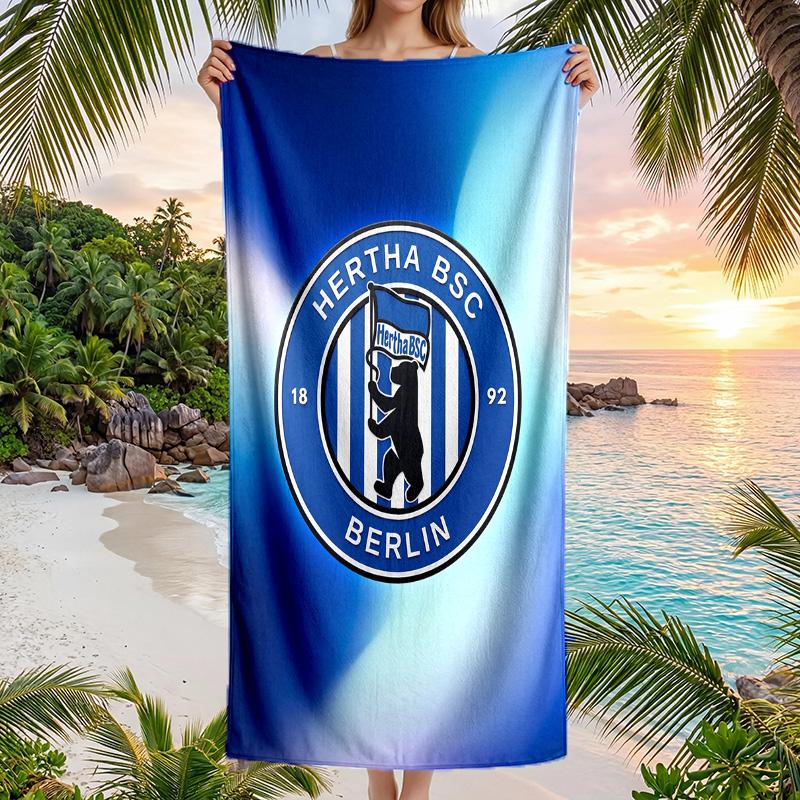 Hertha Bsc FC Print Quick Dry Beach Towel Microfiber Absorbent Portable Travel Swimming Towel