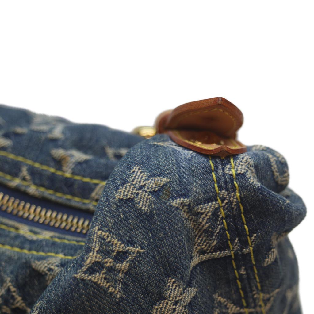 LOUIS VUITTON 2008 M95048 Monogram Denim Baggy GM Tote Bag blueUsed