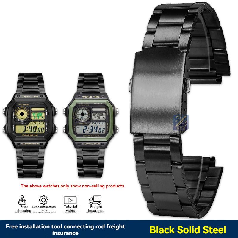 Pro Casio 3299 AE-1200 AE-1200WH AE1300 Modifikované pouzdro hodinek z nerezové oceli 304 AE1200 Celokovové pouzdro Ocelový řemínek