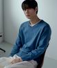 NODU V-Neck Herasi Raglan Crop Knit [Blue]