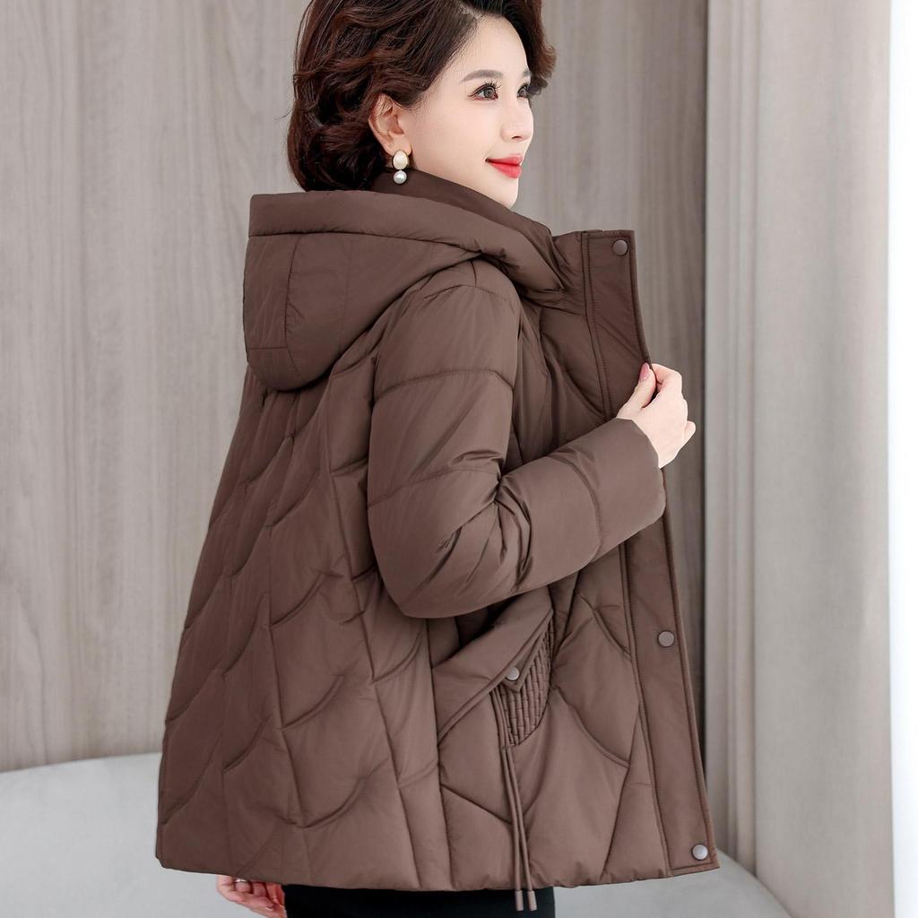 Autumn Winter Thicken Warm Parka Women Casual Solid Color Big Pocket Loose Short Hooded Coat Jackets Outwear