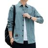 Cotton Washed Long Sleeved Workwear Shirt for Men, Spring and Autumn Styles