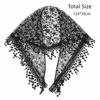 Luxury Embroidery Lace Tassel Headscarf Women Sheer Mesh Bandana Hijab Vintage Floral Head Wrap Boho Hair Scarf Daily Accessory