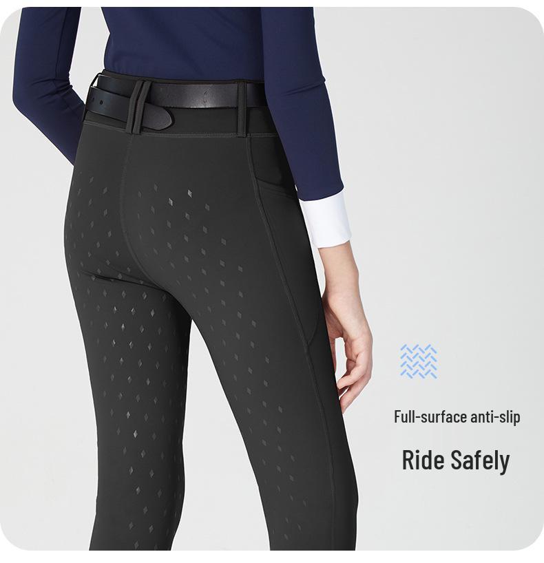 Unisex Children's Equestrian Pants with Full Seat Silicone Grip, Pockets & High Waist Elastic Design