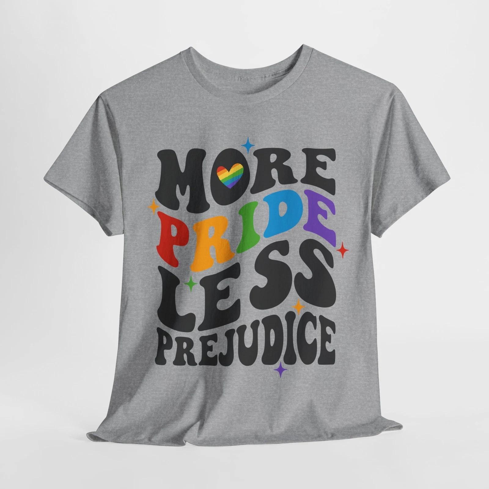 

MORE PRIDE LESS PREJUDICE T-Shirt | LGBTQ+ Visibility Tee | Colorful Pride Gift L