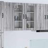 Wall Mounted Glass Cabinet PORTO 2 pcs Grey Sonoma 40 x 31 x 80 cm