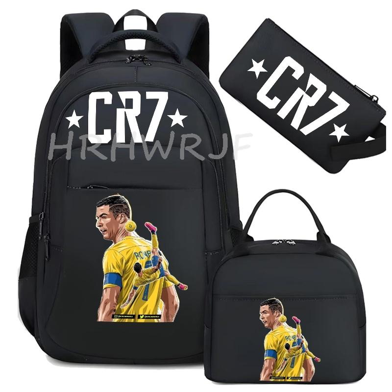 Sports CR7 Camouflage Backpacks With Lunch Bag Men&Women's Casual Canvas School Bags Simple Dual-Shoulder Bag Laptop Travel Bag