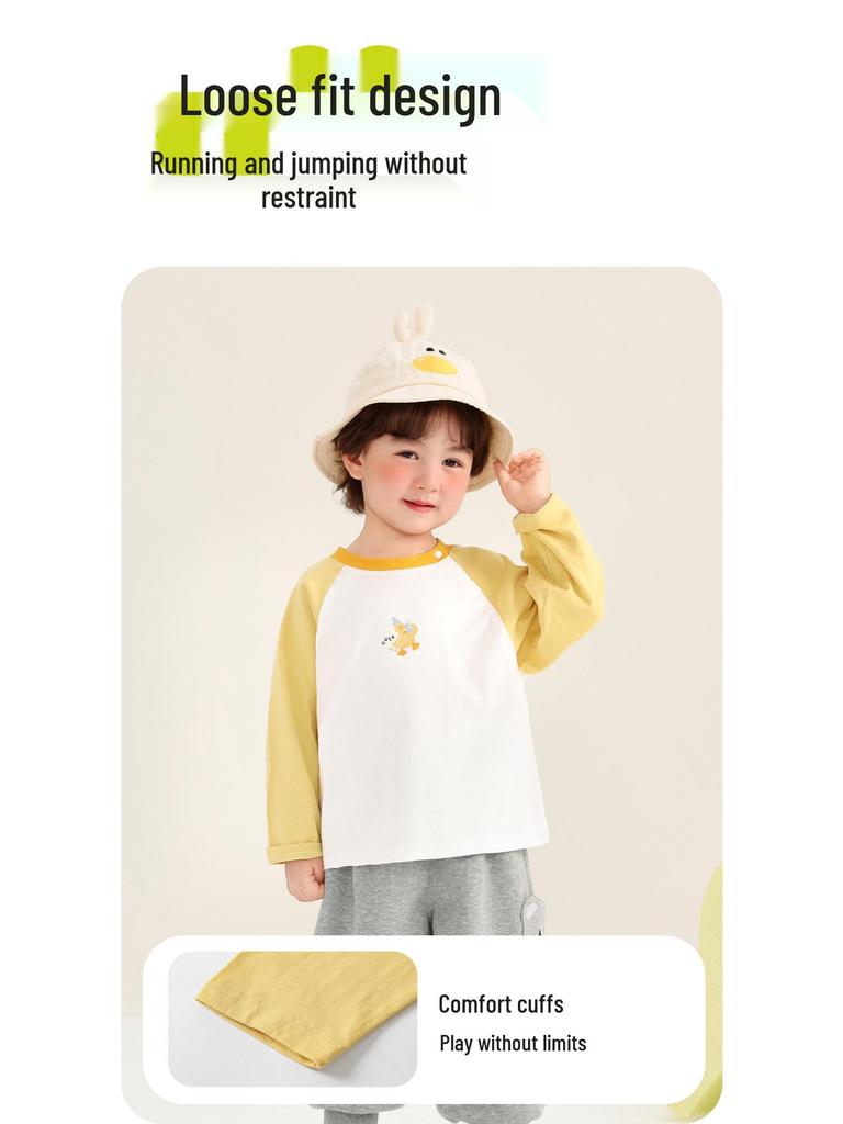 Kaka Panda Kids' Long-Sleeve T-Shirt for Boys & Girls - Trendy Spring/Autumn Top for Toddlers