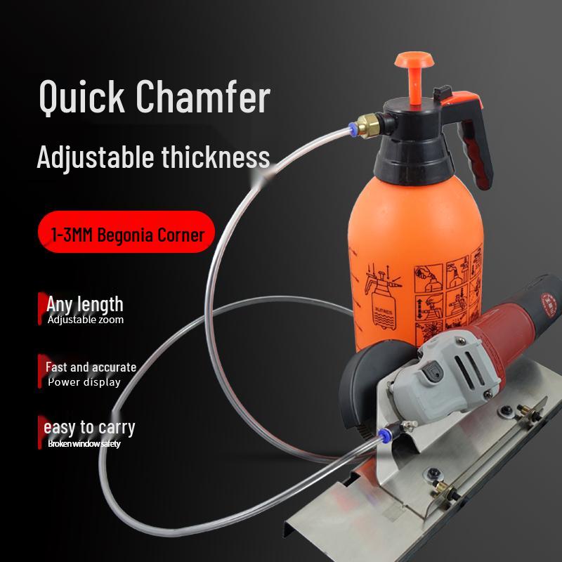 Compact Dust-Free Angle Grinder & Chamfering Tool for Tile and Rock Slabs