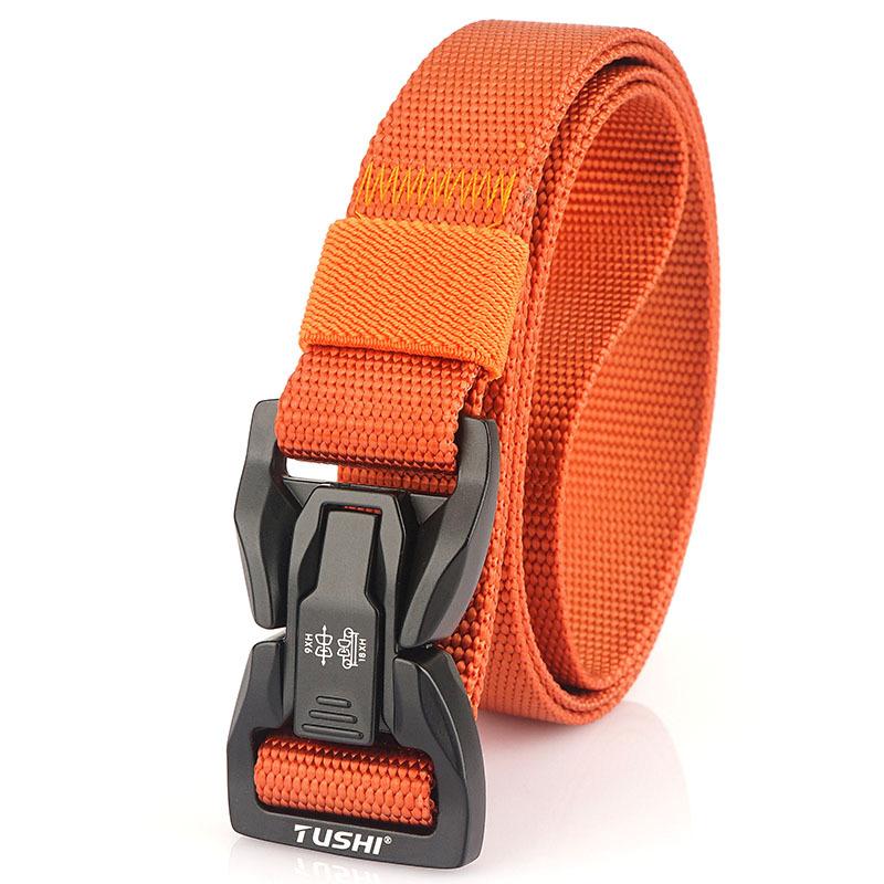 Noua centură pentru navetă pentru bărbați cu centură de nailon cu cataramă automată, centură groasă versatilă pentru petrecerea timpului liber în aer liber