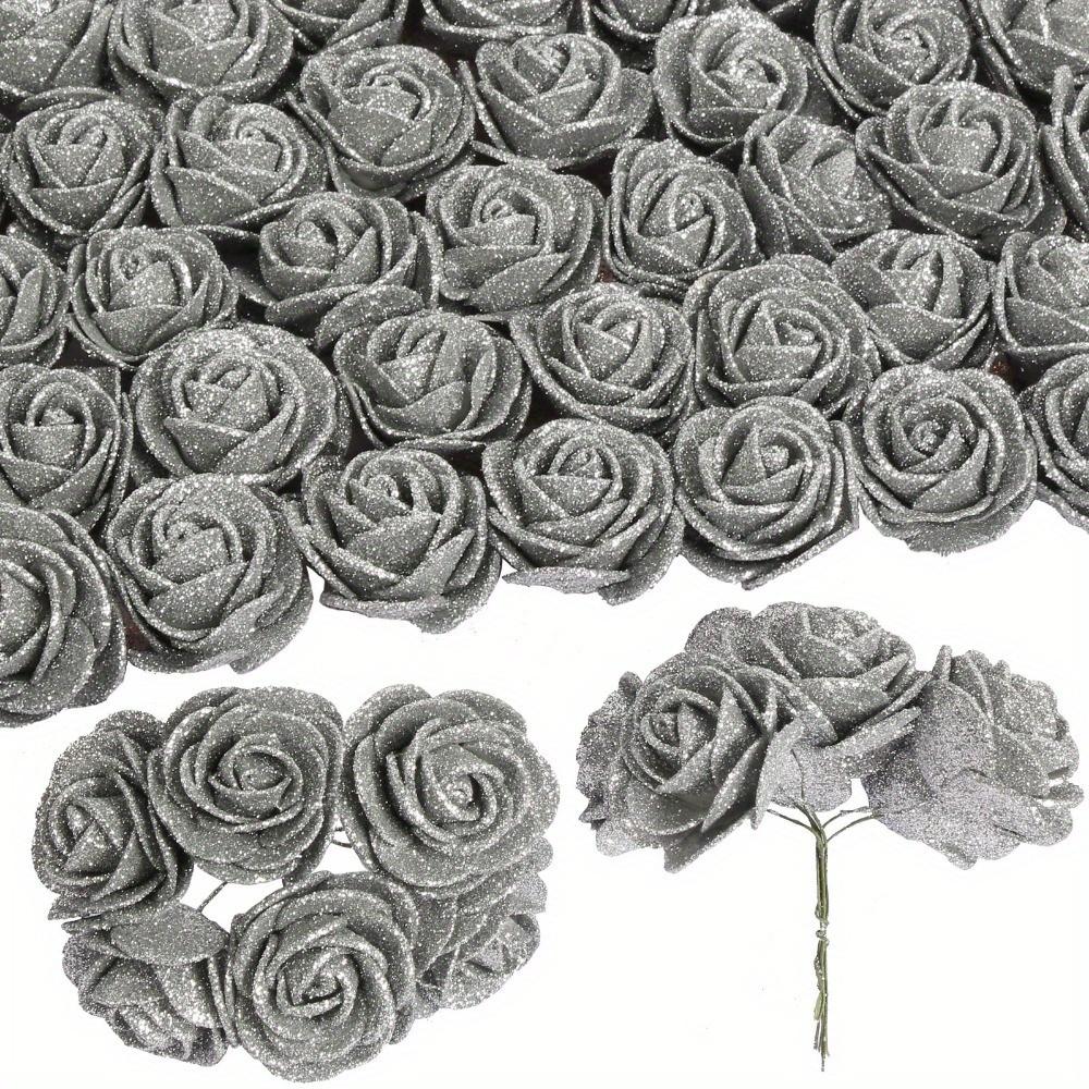 120 ks 4,5 cm Umělé květiny Pěnové třpytivé růže Třpytivá pěnová růže se stonky pro DIY Svatba Domov Párty Valentýn Den matek