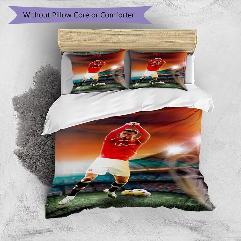 Ronaldo's Portugal's Cristiano Ronaldo Wins World Cup Bedding Set, Breathable Duvet Cover with Pillowcases, Soft Bed Linen for Bedroom Home Decoration