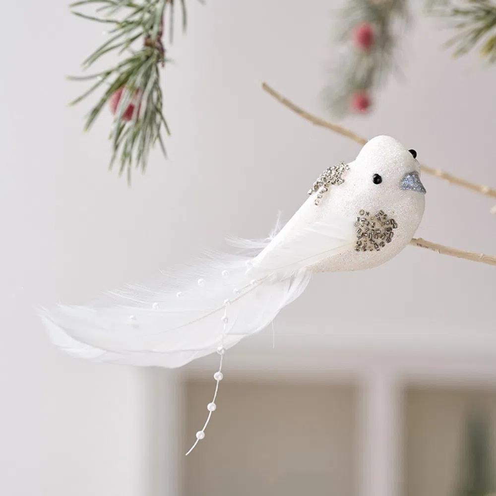 2pcs DIY Decor Artificial Bird Pendant Christmas Tree Decoration Artificial Foam Birds