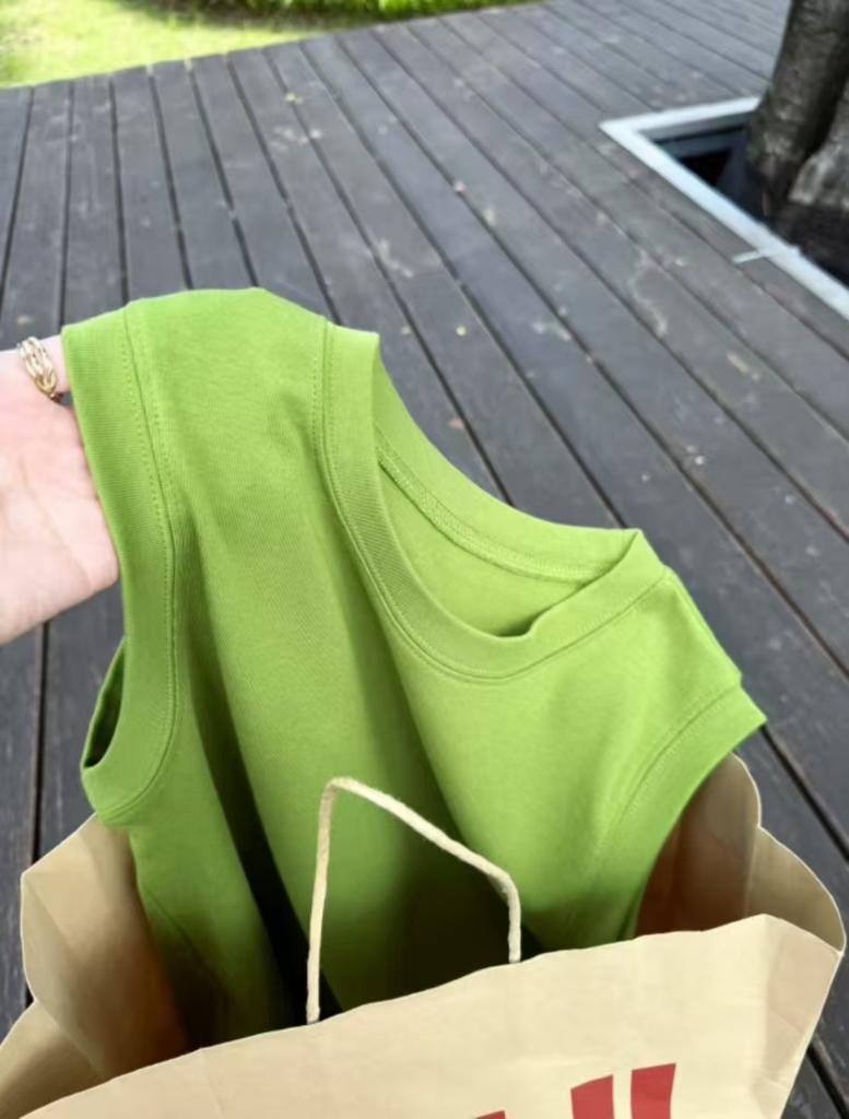 Frühling und Sommer Klassiker Vielseitig Elastisch Schlank Schlank Kurz Rundhals Unterhemd Damen Ärmelloses T-Shirt Weste Top