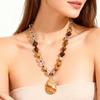 Chaîne de pull en pierre naturelle, polyvalente pour l'automne et l'hiver, collier long, bijoux bohèmes