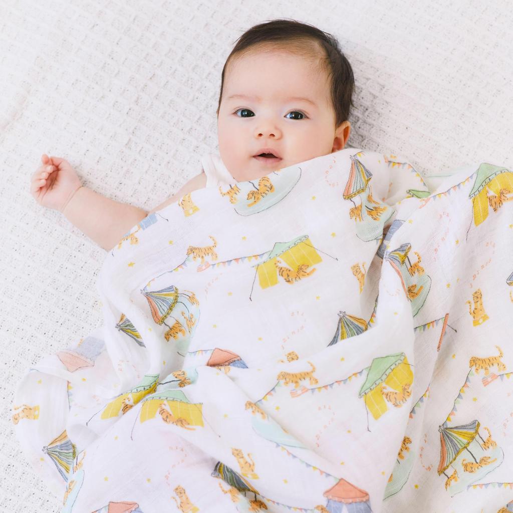 aden anais 2022 Zodiac Tiger Set of 120x120cm Muslin Cotton Newborn Baby ASWC30007J + Swaddles, 3, Swaddles, Gift,