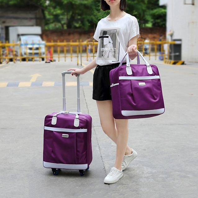 Cărucior de călătorie pentru bărbați și femei, geantă universală cu roți + geantă de mână