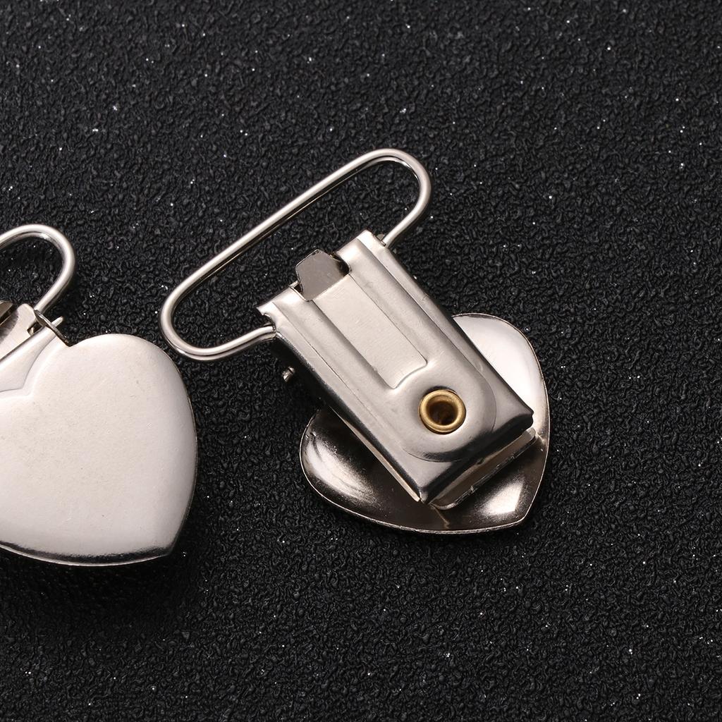 20 Stück Herzförmige Entenschnabelklammern Metall Hosenträgerklammern Schnullerklammern Nähkleidungszubehör Kleidungsnieten Bastelbedarf