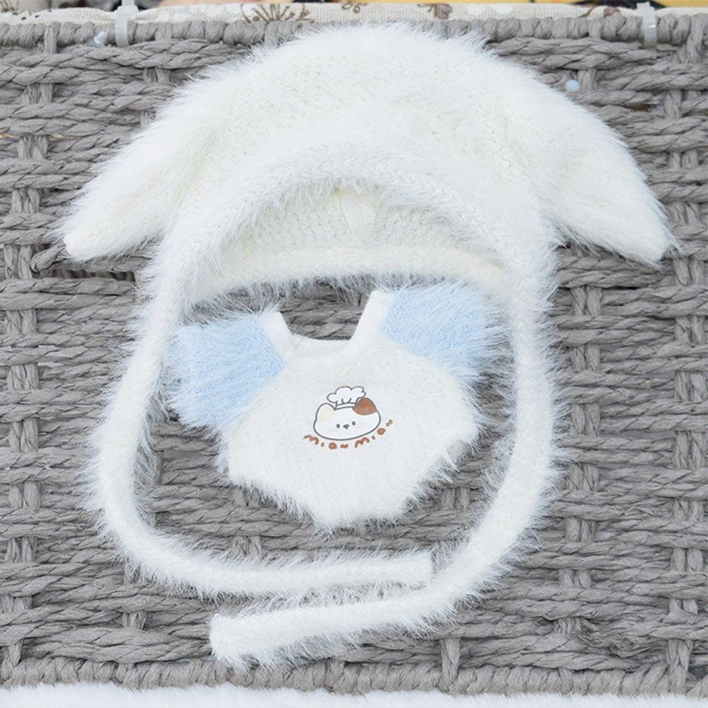 10cm Miniature Cap Pajamas Blue White Replacement Outfit Toy Doll Clothes  Cotton Stuffed Doll
