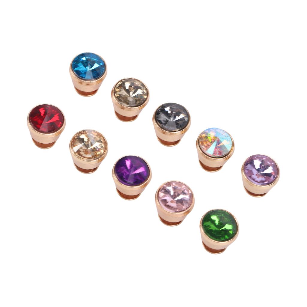 100 Sets 12mm Crystal Rivets 10 Color Rhinestone Fast Rivets for Bag Belt Clothing Leather Crafts