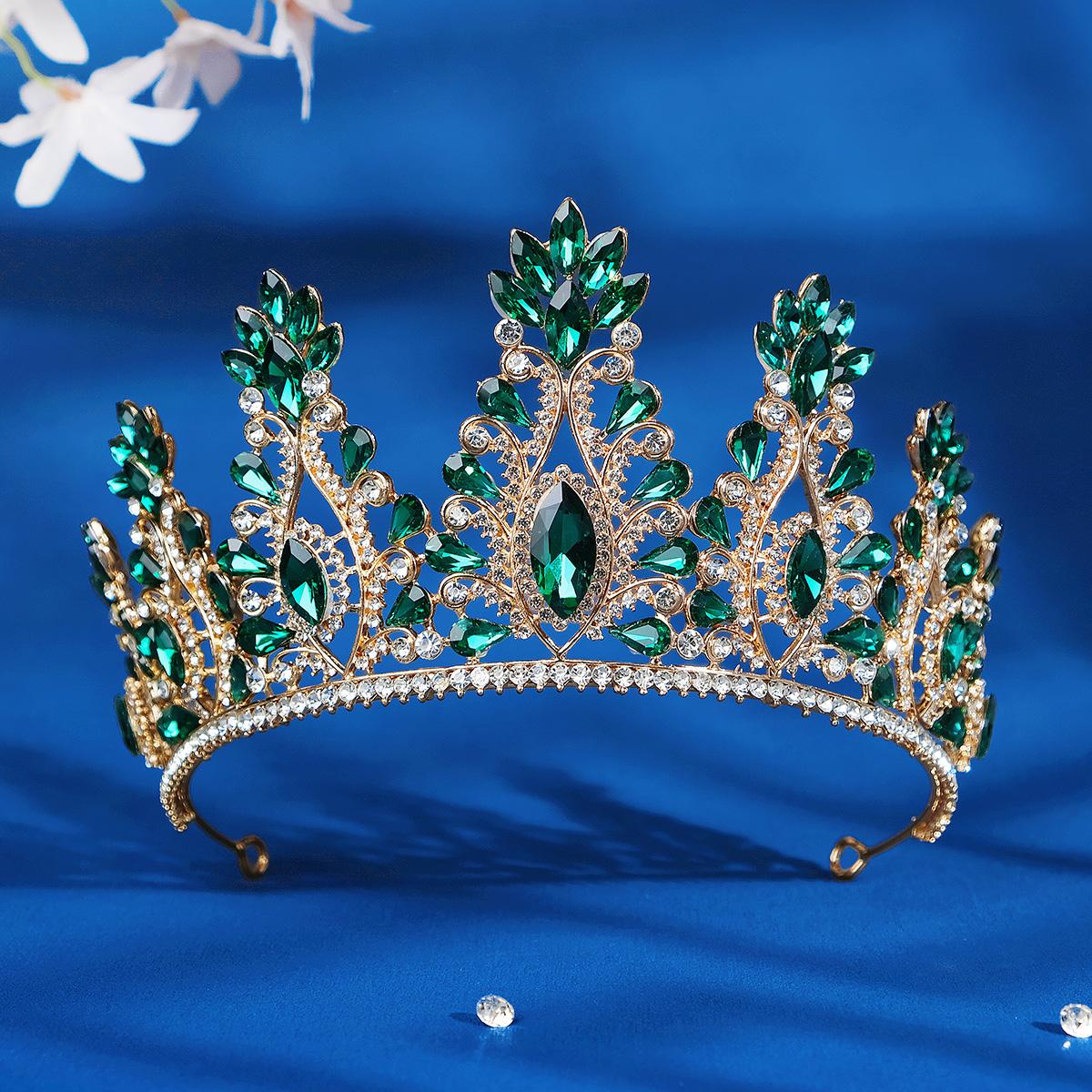 

Brides European Vintage Tiaras Bridal Jewelry Quinceanera Rhinestone Crystal Crowns Pageant Wedding Hair Accessories for Brides