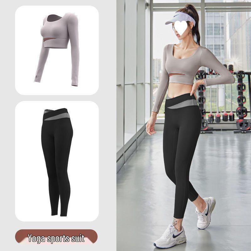 Completo da Yoga Donna Senza Cuciture – Asciugatura Rapida, Controllo Addominale, Pantaloni Lunghi per Corsa, Fitness Indoor e Danza