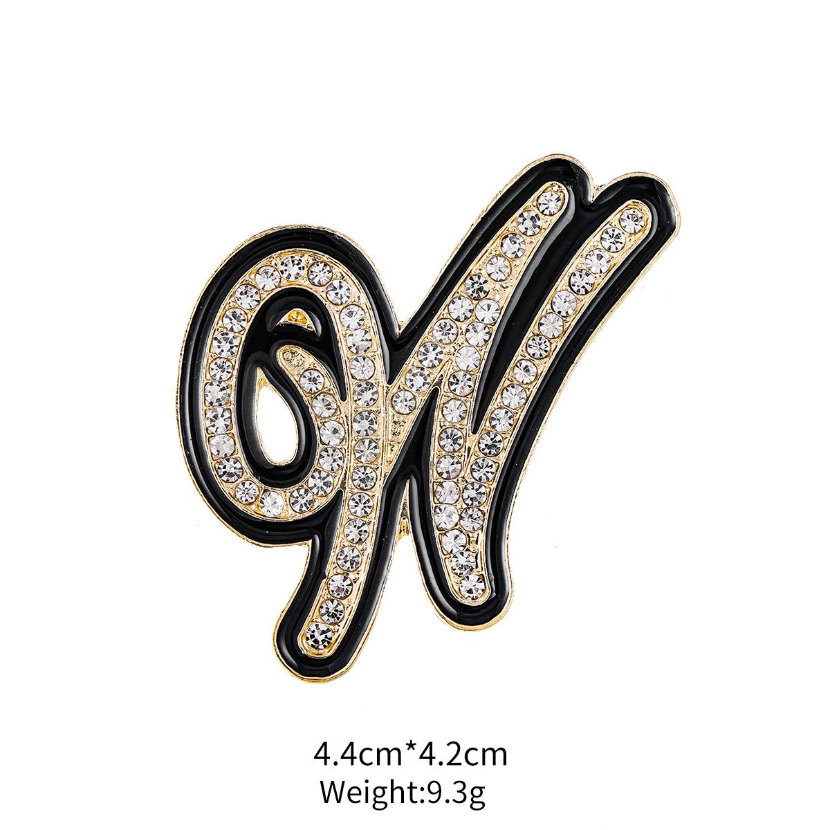 Custom Rhinestone Drip Glaze Letter Brooch - Unisex Fashion Lapel Pin