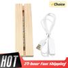 1-5 Stück LED Holzlicht Display Kristall Holzleuchtende Basis Ständer Acryl Lichtplatte Basis USB Holzbasis für Harzkunst Lichter