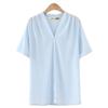 New Arrival Plus Size Women's Clothing Fashion Style Short Sleeve Tops European Station Loose Slimming and All-Matching Pure Color Chiffon Shirt