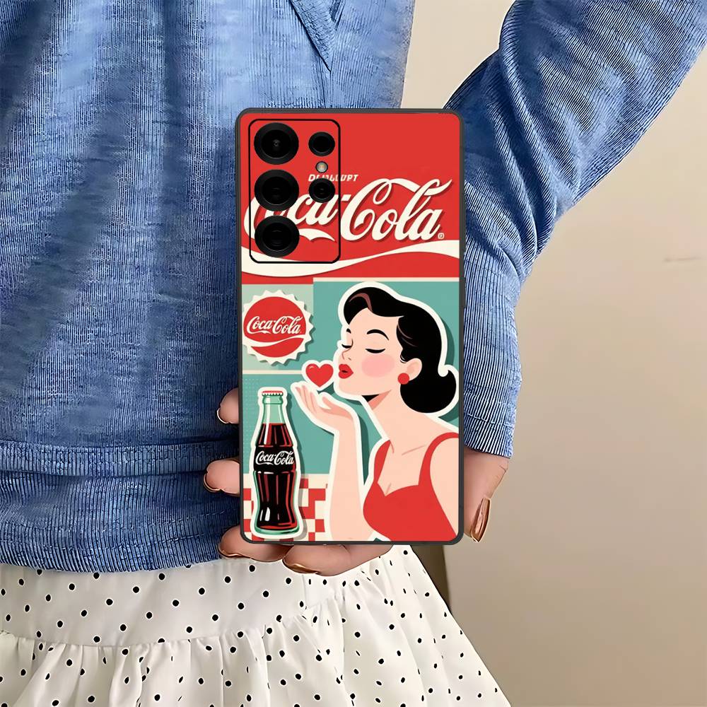 Logo C-Coca C-Cola Fashion Phone Case For Samsung S 24 Fe 25 Ultra Plus 20 Lite 21 30 22 23 24 22 Ultra 5G Fundas